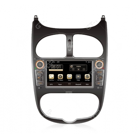Car stereo GPS Nav Sat Android 11.0  Peugeot 206