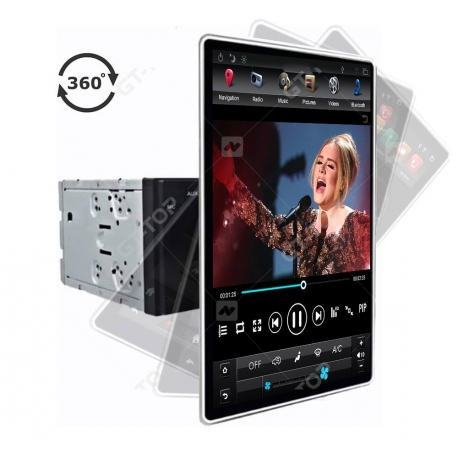 Car stereo CarPlay 2 DIN Android 9.0 GPS Nav Sat rotating screen 12.8'' 